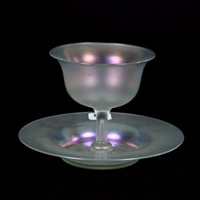 Sherbet/Underplate, Unmarked Steuben Verre De Soie
