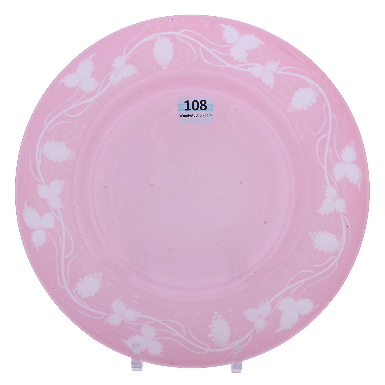 Plate, Unmarked Steuben Rosaline Art Glass (1 of 3)