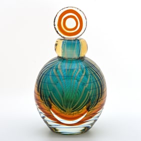 Paperweight Perfume Bottle, Art Glass