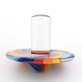 Art Glass Top For Spinning, Signed Fine, Dated 1992