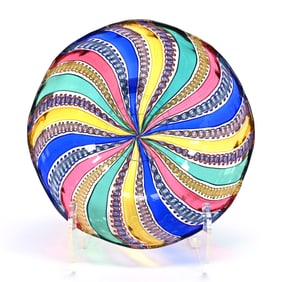 Bowl, Art Glass Signed Lucy Bergamini, Dated 2002