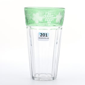 Tumbler Signed Sinclaire, Green Cut To Clear Band