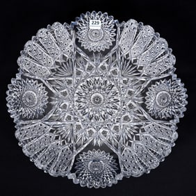 Round Tray, American Brilliant Cut Glass