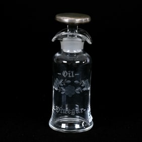 Vinegar/Oil Bottle, American Brilliant Cut Glass