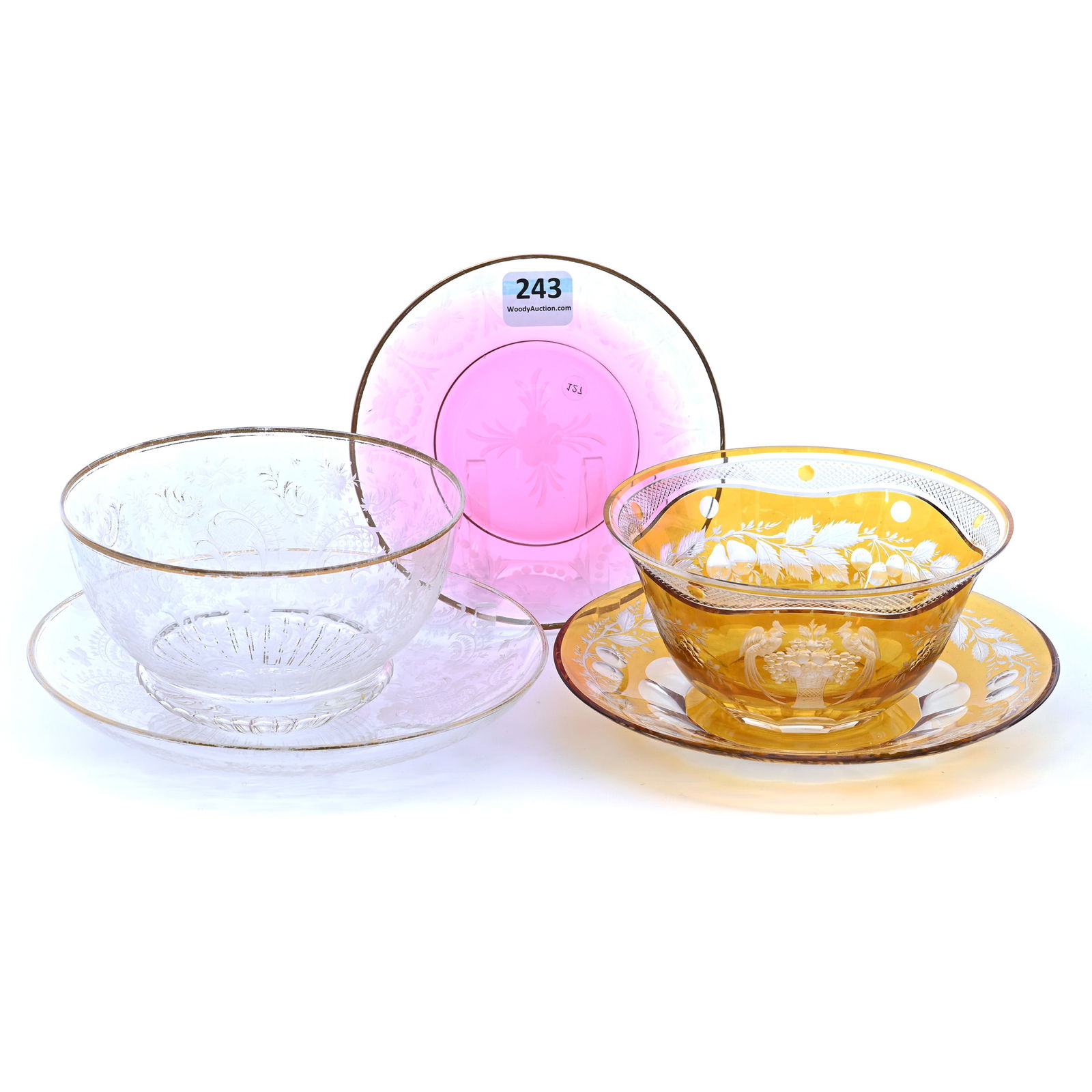 (3) Brilliant Period Cut Glass Items (1 of 5)