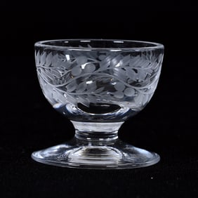 Pedestal Salt Dip, ABCG, Signed Libbey