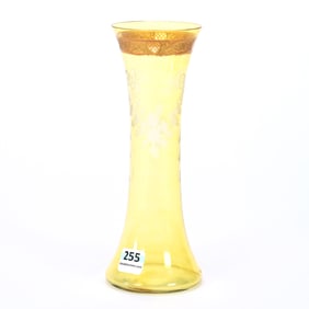 Vase, American Brilliant Cut Glass, Signed Hawkes