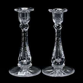 Pair Candlesticks, American Brilliant Cut Glass