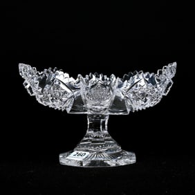 Pedestal Bon-Bon, Blown Mold, ABCG, Signed Hawkes