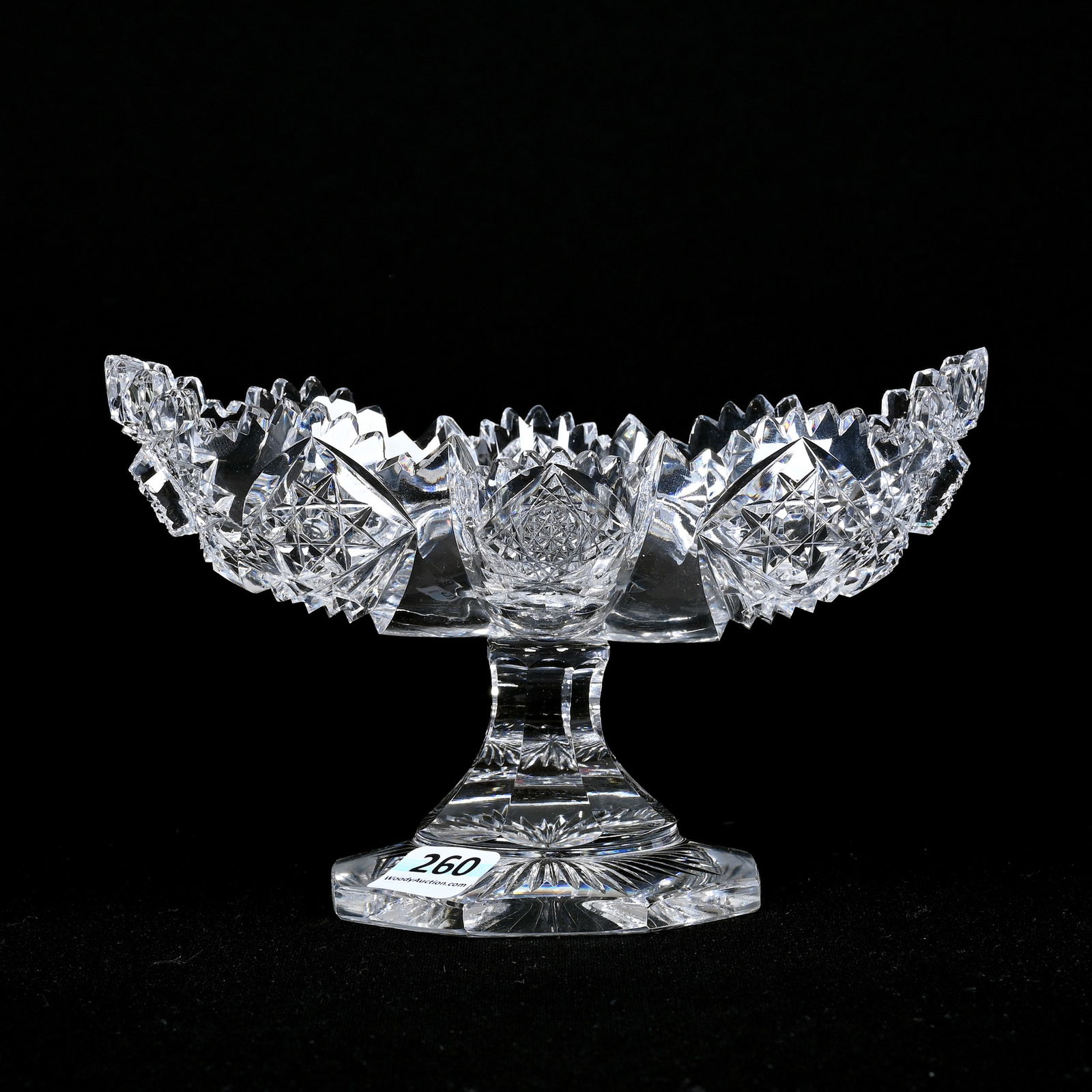 Pedestal Bon-Bon, Blown Mold, ABCG, Signed Hawkes (1 of 3)