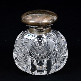 Inkwell, American Brilliant Cut Glass