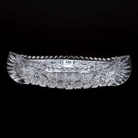 Celery Tray, Canoe Shape, American Brilliant Cut Glass