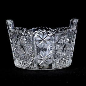 Butter Tub, Tab Handles, American Brilliant Cut Glass