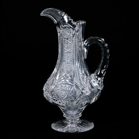 Pedestal Pitcher, American Brilliant Cut Glass