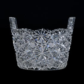 Ice Tub, Tab Handles, American Brilliant Cut Glass