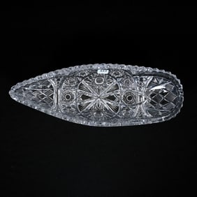 Celery Tray, Boat Shape, American Brilliant Cut Glass