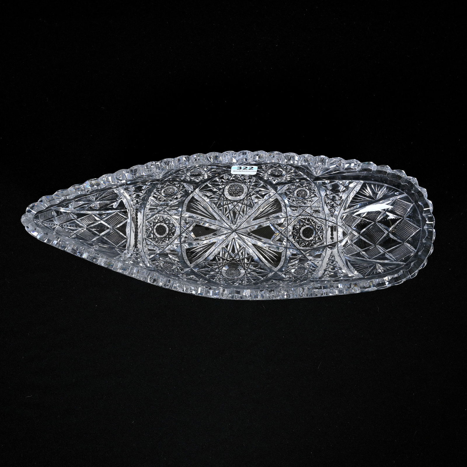 Celery Tray, Boat Shape, American Brilliant Cut Glass (1 of 4)