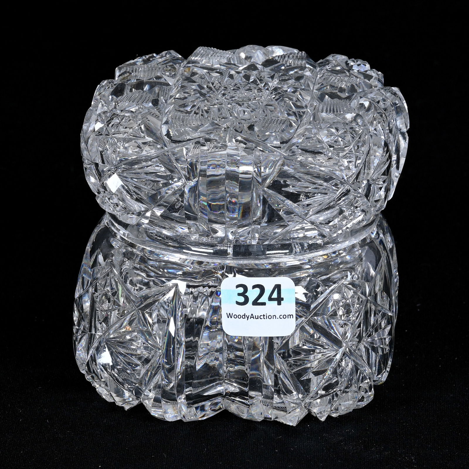 Covered Jar, American Brilliant Cut Glass, Signed J. Hoare (1 of 3)
