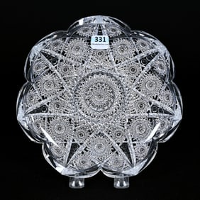 Low Bowl, Cut Glass, Signed Pepi Hermann