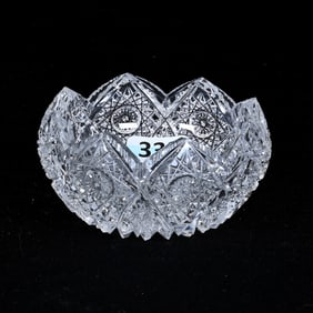 Master Salt Dip, Cut Glass, Signed Pepi Hermann