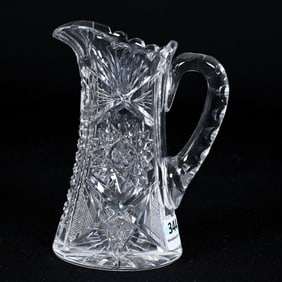 Miniature Pitcher, American Brilliant Cut Glass
