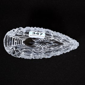 Salt Dip, Boat Shaped, American Brilliant Cut Glass