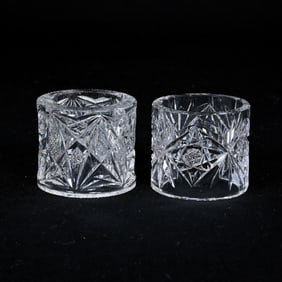 (2) Napkin Rings, American Brilliant Cut Glass
