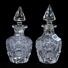 Pair Perfume Bottles, ABCG, Signed Hawkes