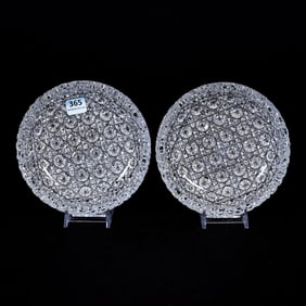 Pair Dishes, American Brilliant Cut Glass