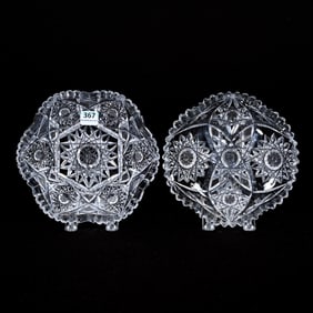 (2) Plates, American Brilliant Cut Glass