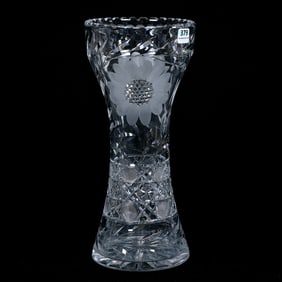 Corset Vase, American Brilliant Cut Glass