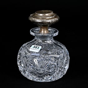 Cologne Bottle, ABCG, Hinged Sterling Top W/Mirror