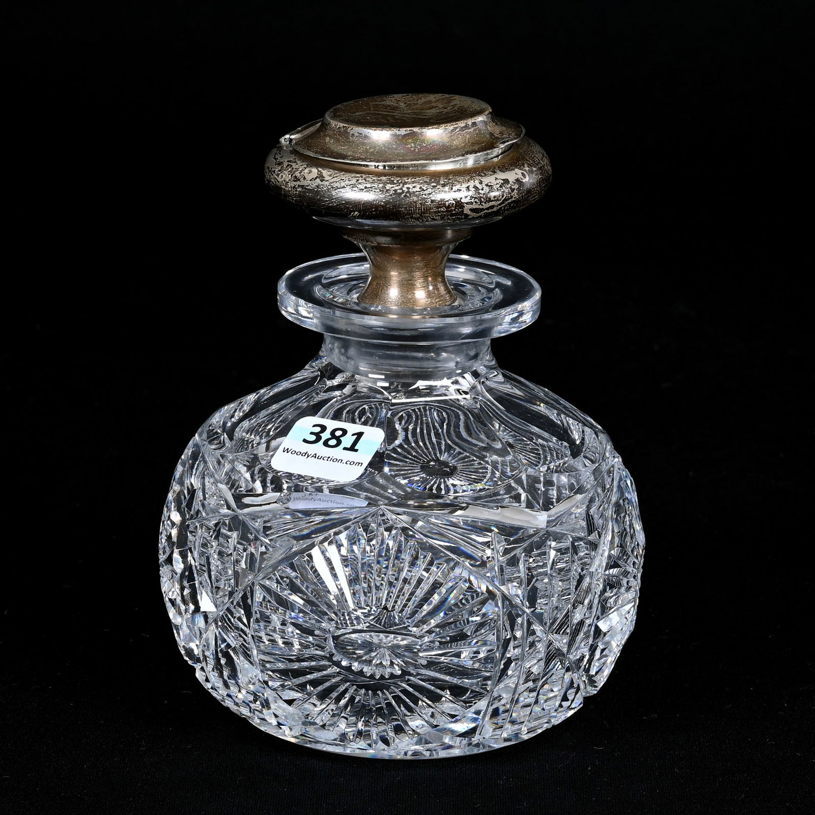Cologne Bottle, ABCG, Hinged Sterling Top W/Mirror (1 of 4)