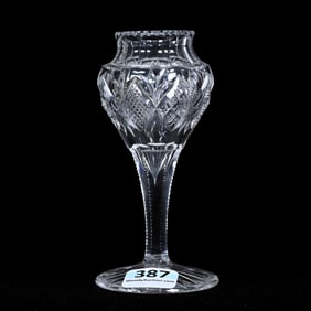 Pedestal Violet Vase, American Brilliant Cut Glass