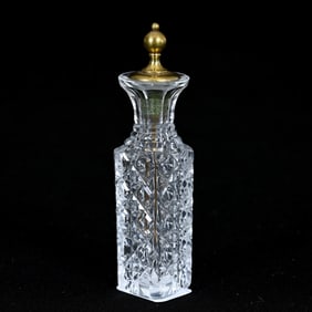 Square Opium Bottle, Brilliant Period Cut Glass