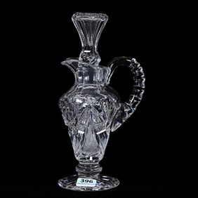Pedestal Cruet, American Brilliant Cut Glass