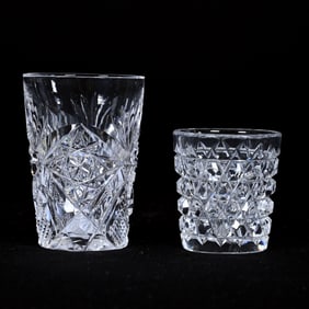 (2) Miniature Whiskey Tumblers By Dorflinger, ABCG