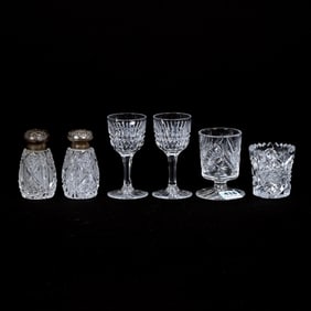 (6) Assorted American Brilliant Cut Glass Items