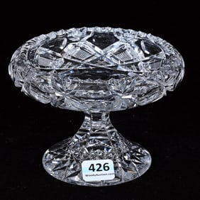 Compote, Rolled Rim, American Brilliant Cut Glass