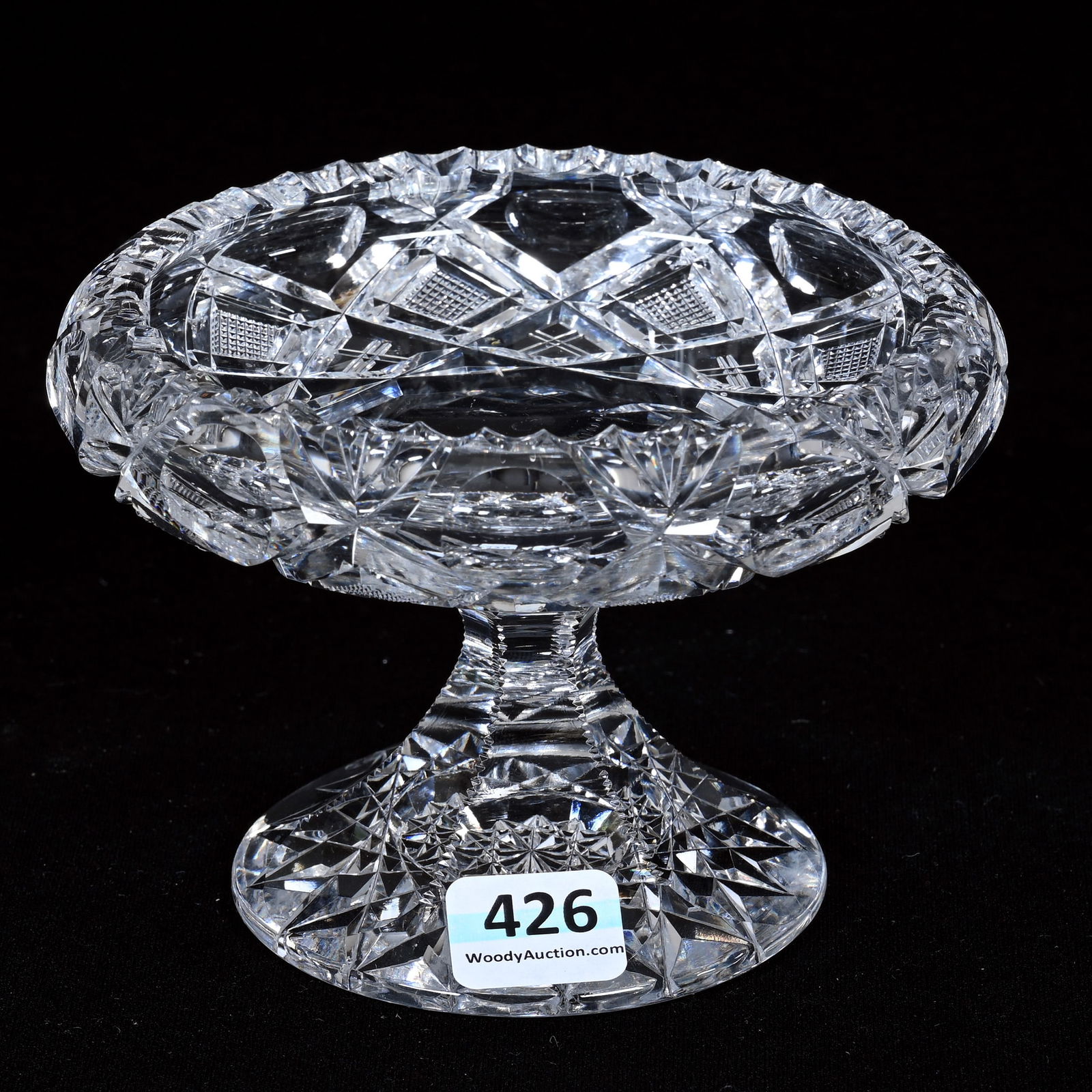 Compote, Rolled Rim, American Brilliant Cut Glass (1 of 3)