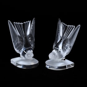 Pair Bookends Signed Lalique France