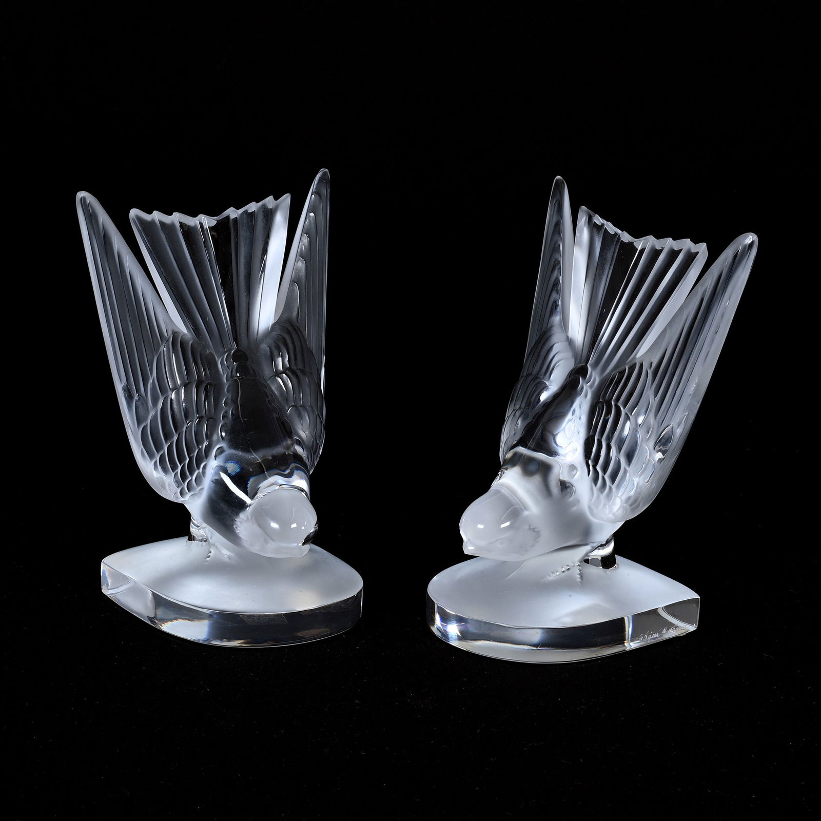 Pair Bookends Signed Lalique France (1 of 4)