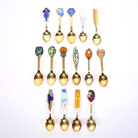 (15) Denmark Christmas Spoons Signed A. Michelsen