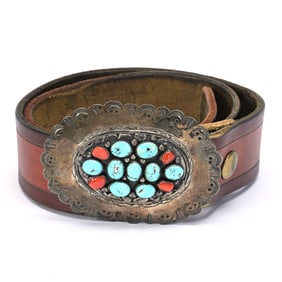 Buckle, Authentic Native American (Mounted On Belt)