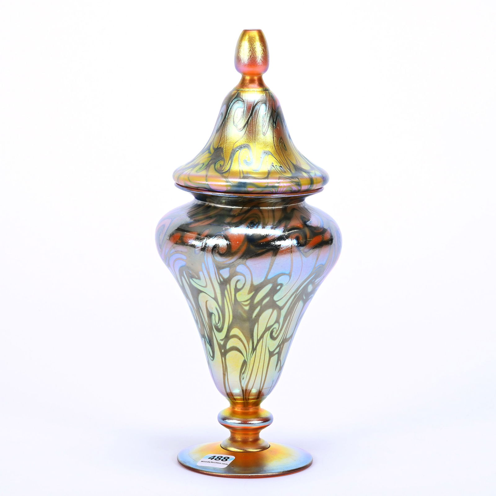 Pedestal Urn Signed Quezal Art Glass (1 of 3)