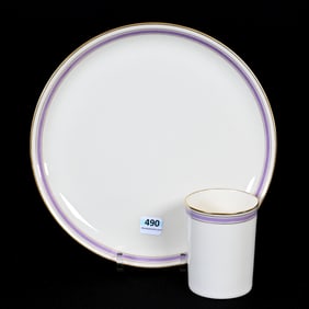 Two Piece Set, Lenox Green Wreath Mark