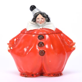 Humidor, Royal Bayreuth Blue Mark, Red Lady Clown