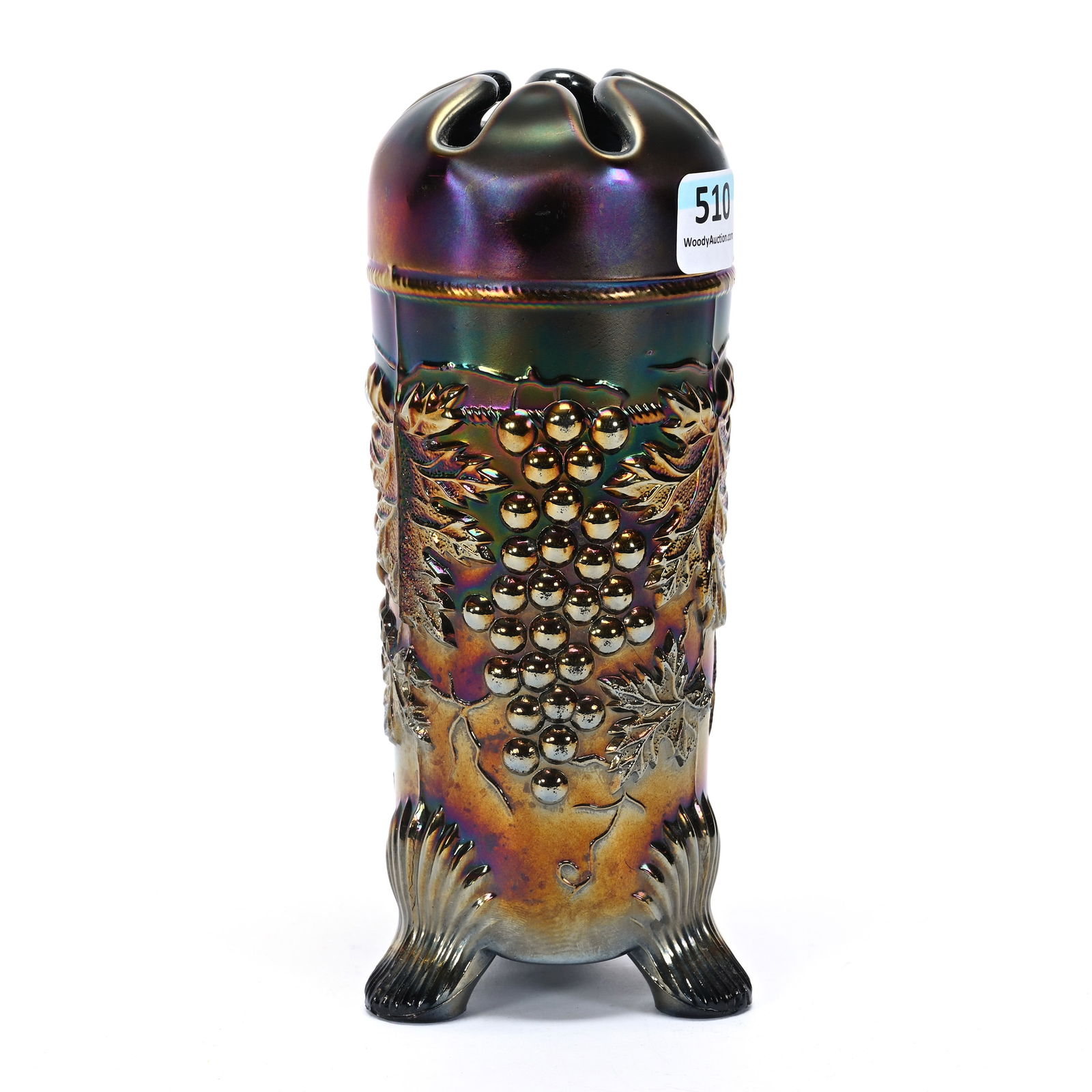 Hatpin Holder, Carnival Glass, Grape & Cable (1 of 3)