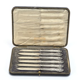 (6) Sterling Handled Knives, Original Case