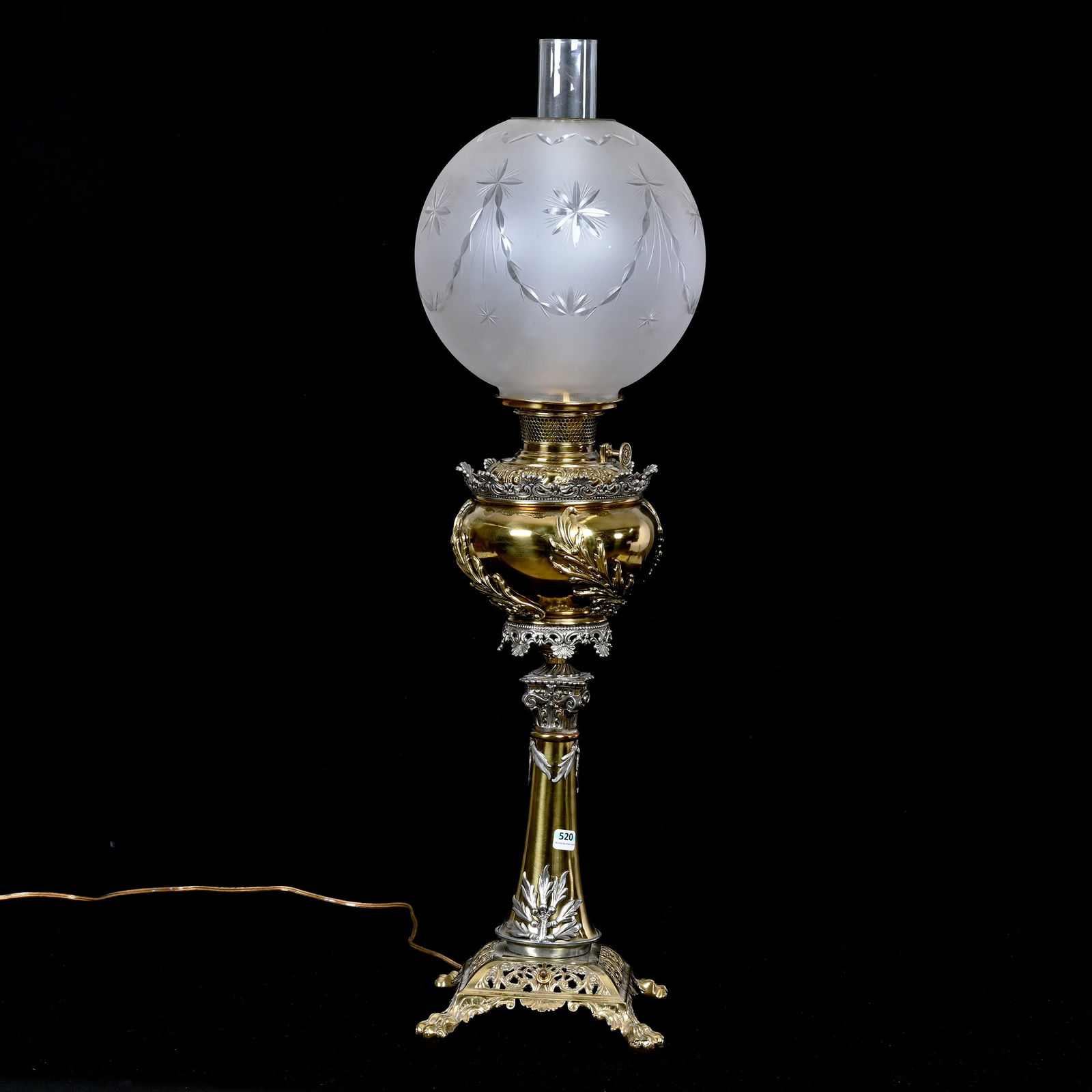 Banquet Lamp, Brass & Silver Color Base (1 of 3)